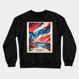 Toronto Ontario Canada Starry Night Aurora Boreal Vintage Poster Tourism Crewneck Sweatshirt